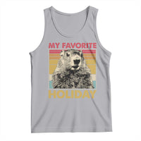 Groundhog Day Tank Top Retro My Favorite Holiday Retro Woodchuck