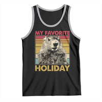 Groundhog Day Tank Top Retro My Favorite Holiday Retro Woodchuck