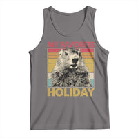 Groundhog Day Tank Top Retro My Favorite Holiday Retro Woodchuck