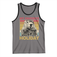 Groundhog Day Tank Top Retro My Favorite Holiday Retro Woodchuck