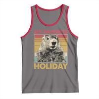 Groundhog Day Tank Top Retro My Favorite Holiday Retro Woodchuck