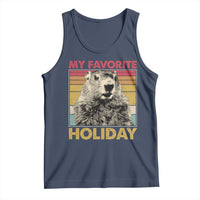 Groundhog Day Tank Top Retro My Favorite Holiday Retro Woodchuck