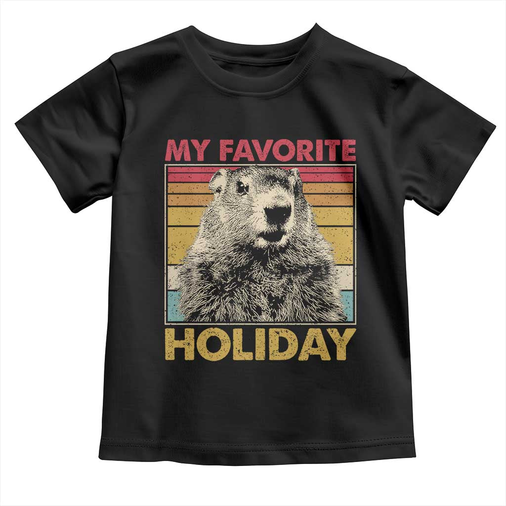Groundhog Day Toddler T Shirt Retro My Favorite Holiday Retro Woodchuck