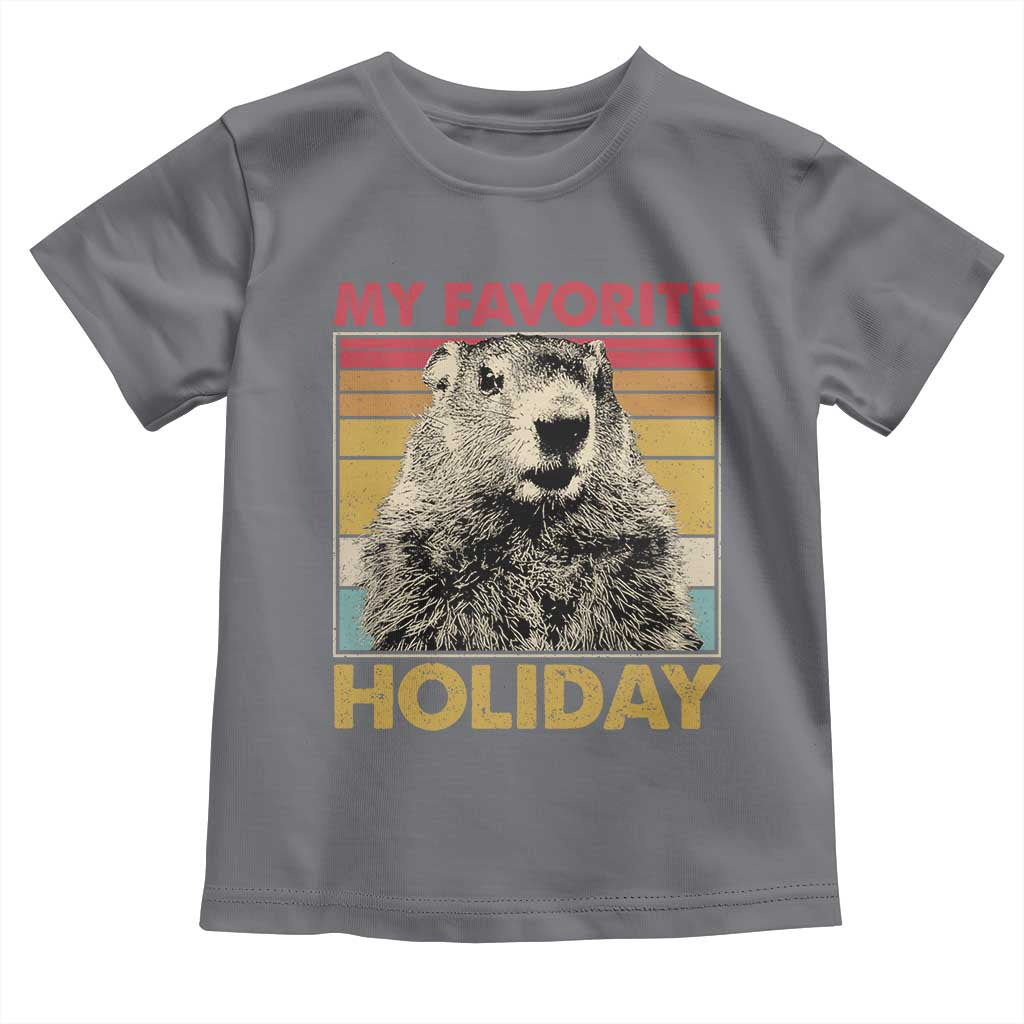 Groundhog Day Toddler T Shirt Retro My Favorite Holiday Retro Woodchuck