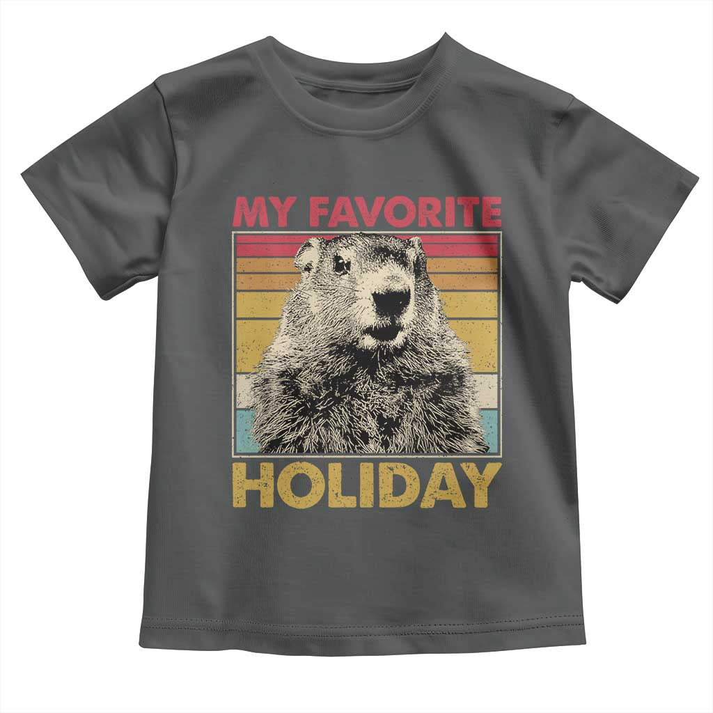 Groundhog Day Toddler T Shirt Retro My Favorite Holiday Retro Woodchuck