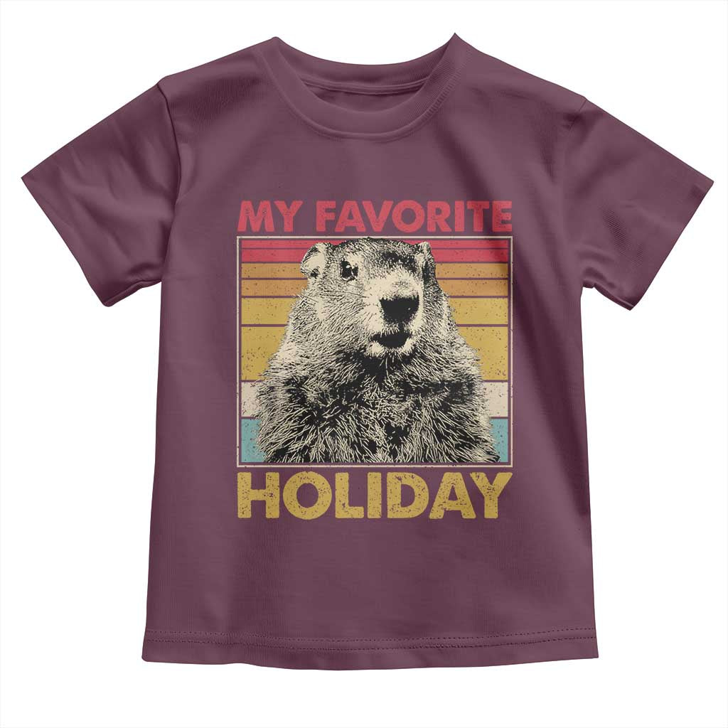 Groundhog Day Toddler T Shirt Retro My Favorite Holiday Retro Woodchuck