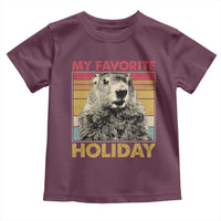 Groundhog Day Toddler T Shirt Retro My Favorite Holiday Retro Woodchuck