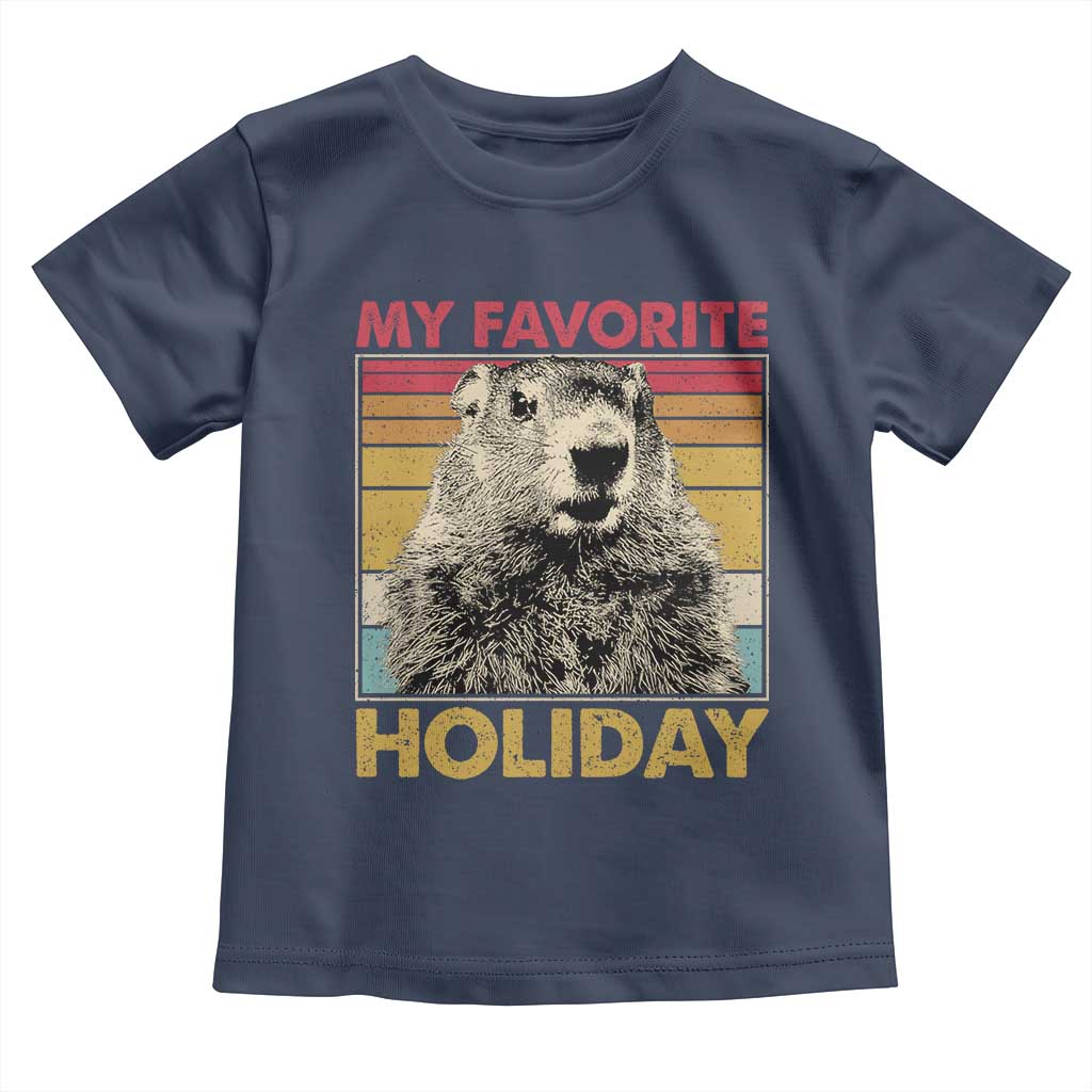 Groundhog Day Toddler T Shirt Retro My Favorite Holiday Retro Woodchuck