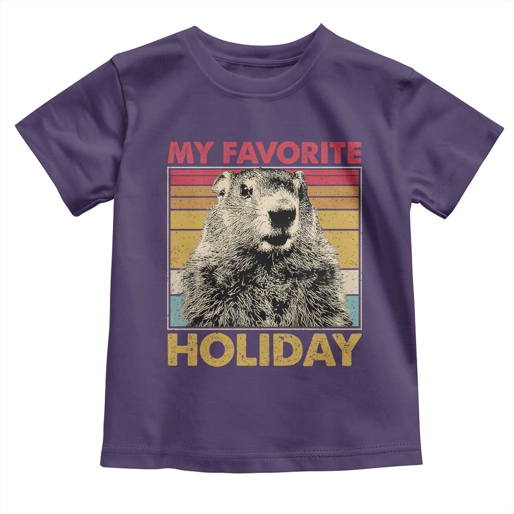 Groundhog Day Toddler T Shirt Retro My Favorite Holiday Retro Woodchuck