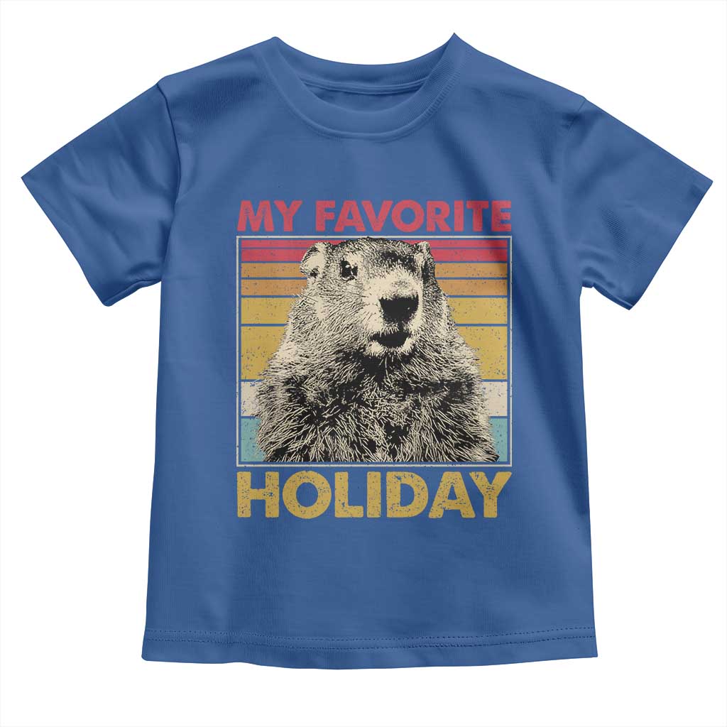 Groundhog Day Toddler T Shirt Retro My Favorite Holiday Retro Woodchuck