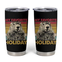 Groundhog Day Tumbler Cup Retro My Favorite Holiday Retro Woodchuck