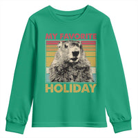 Groundhog Day Youth Sweatshirt Retro My Favorite Holiday Retro Woodchuck