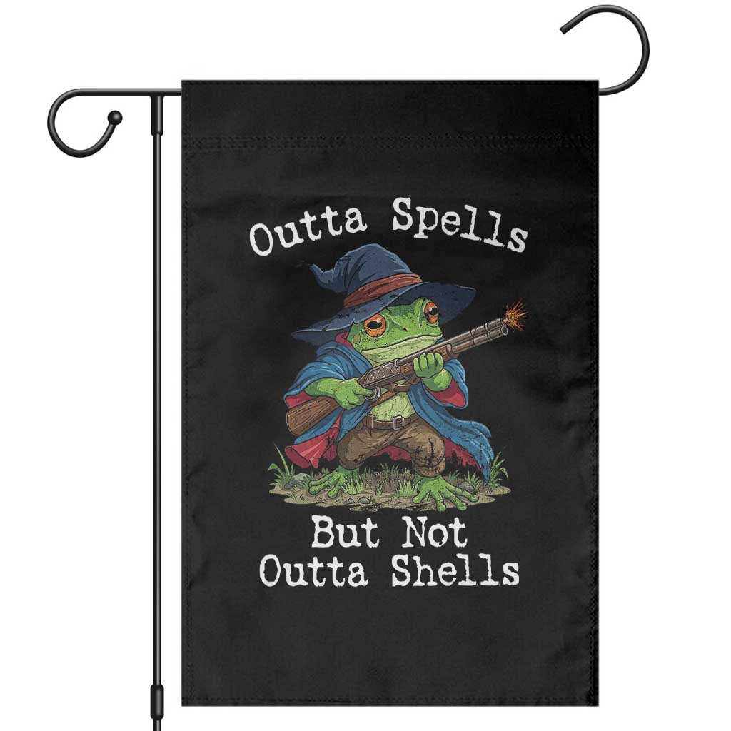 Wizard Frog Meme Garden Flag Outta Spells But Not Outta Shells - Wonder Print Shop