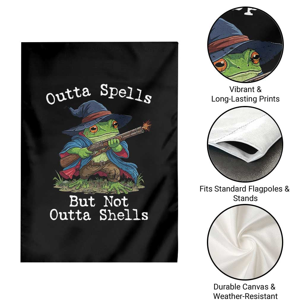 Wizard Frog Meme Garden Flag Outta Spells But Not Outta Shells - Wonder Print Shop