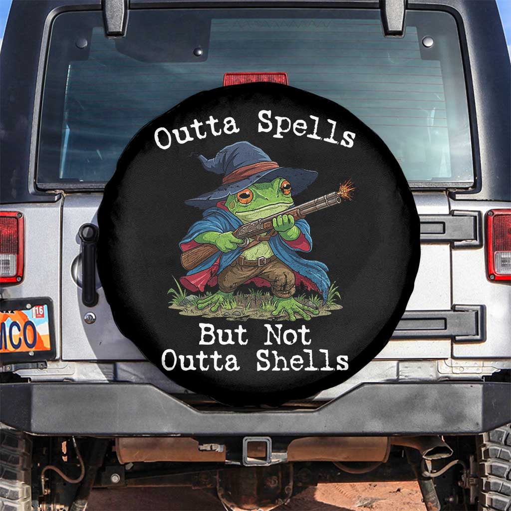 Wizard Frog Meme Spare Tire Cover Outta Spells But Not Outta Shells - Wonder Print Shop