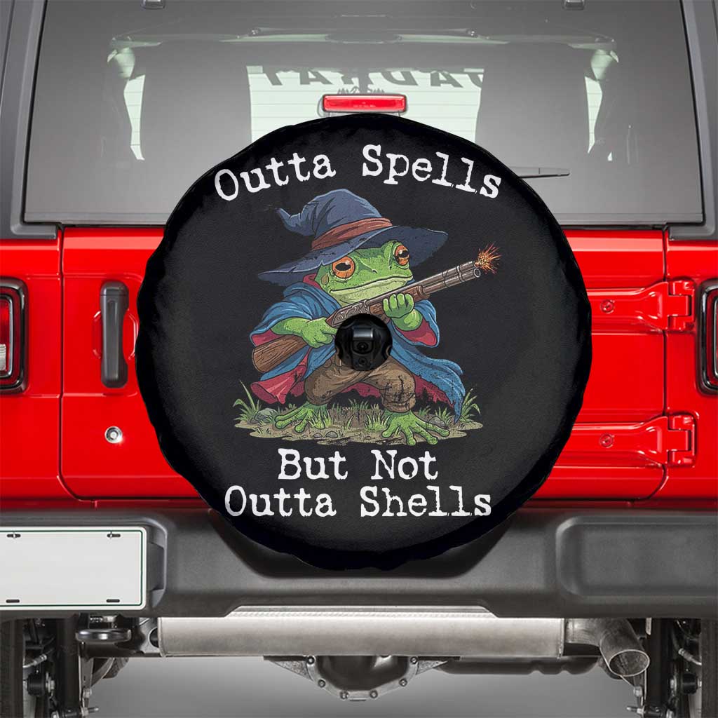 Wizard Frog Meme Spare Tire Cover Outta Spells But Not Outta Shells - Wonder Print Shop