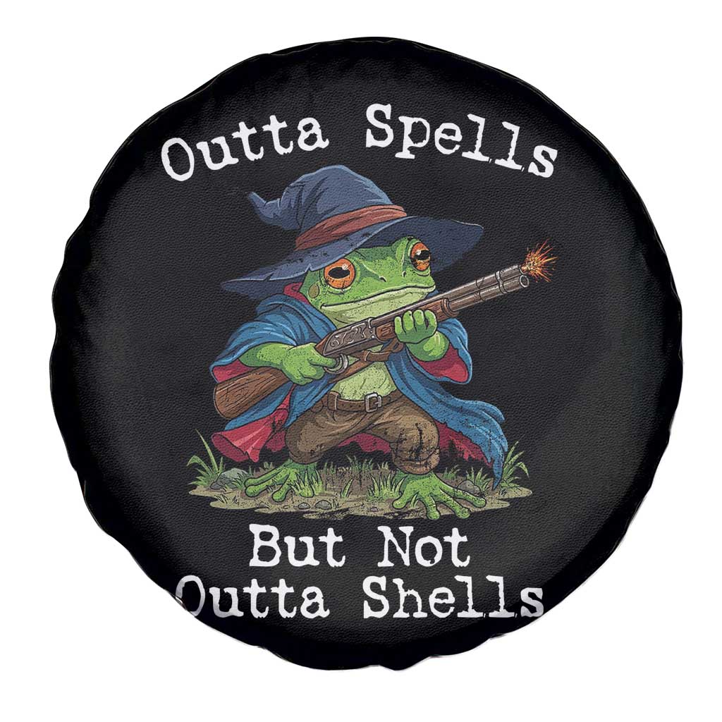 Wizard Frog Meme Spare Tire Cover Outta Spells But Not Outta Shells - Wonder Print Shop