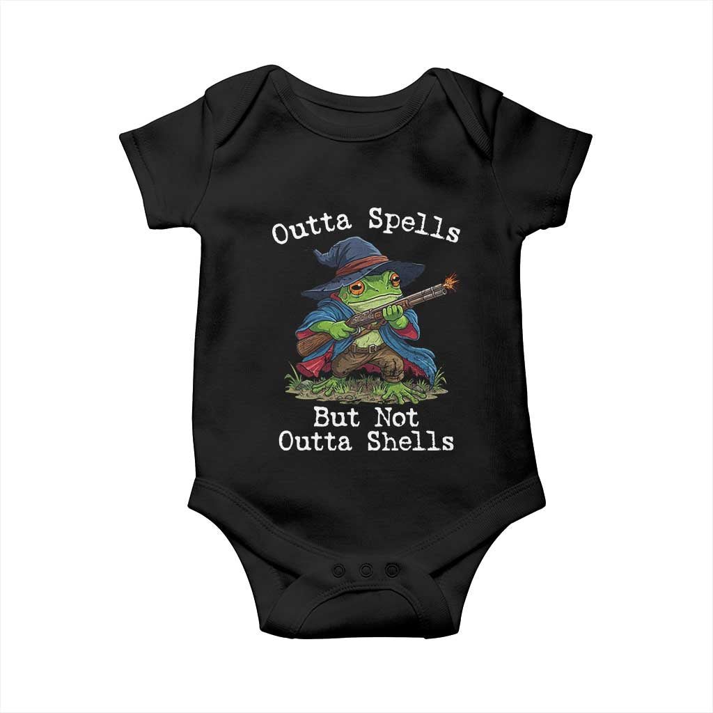 Wizard Frog Meme Baby Onesie Outta Spells But Not Outta Shells - Wonder Print Shop