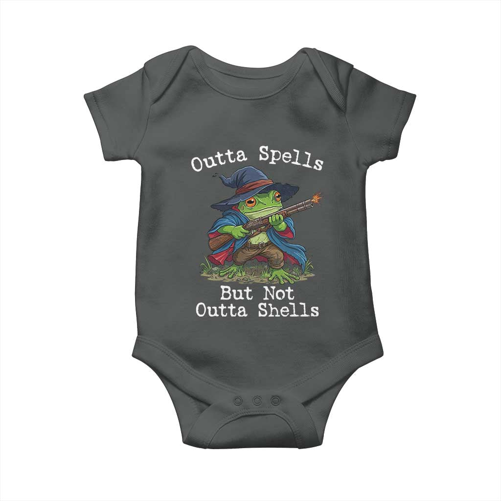 Wizard Frog Meme Baby Onesie Outta Spells But Not Outta Shells - Wonder Print Shop