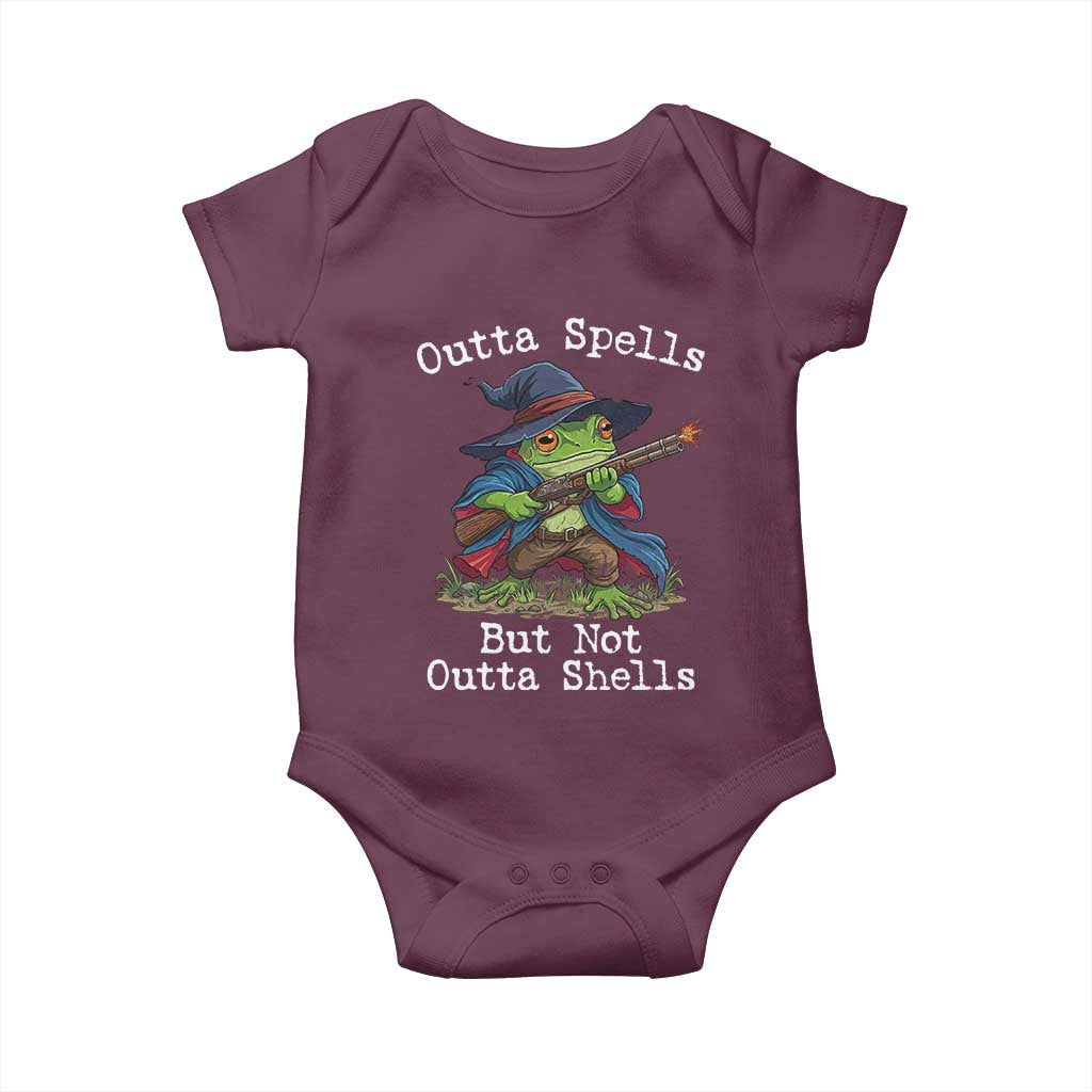 Wizard Frog Meme Baby Onesie Outta Spells But Not Outta Shells - Wonder Print Shop