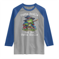 Wizard Frog Meme Raglan Shirt Outta Spells But Not Outta Shells - Wonder Print Shop