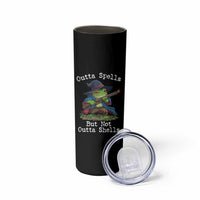 Wizard Frog Meme Skinny Tumbler Outta Spells But Not Outta Shells - Wonder Print Shop