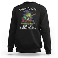 Wizard Frog Meme Sweatshirt Outta Spells But Not Outta Shells - Wonder Print Shop