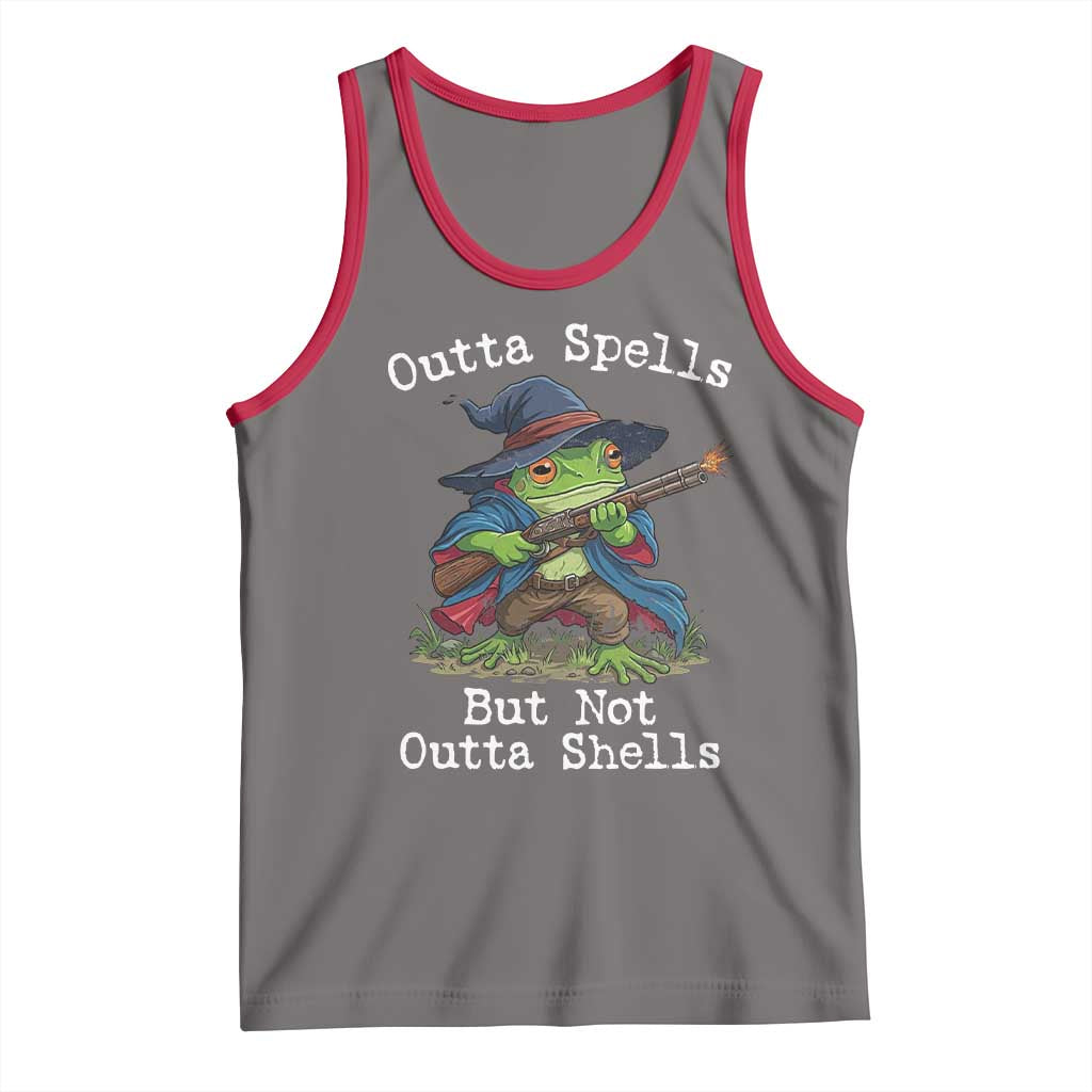 Wizard Frog Meme Tank Top Outta Spells But Not Outta Shells - Wonder Print Shop