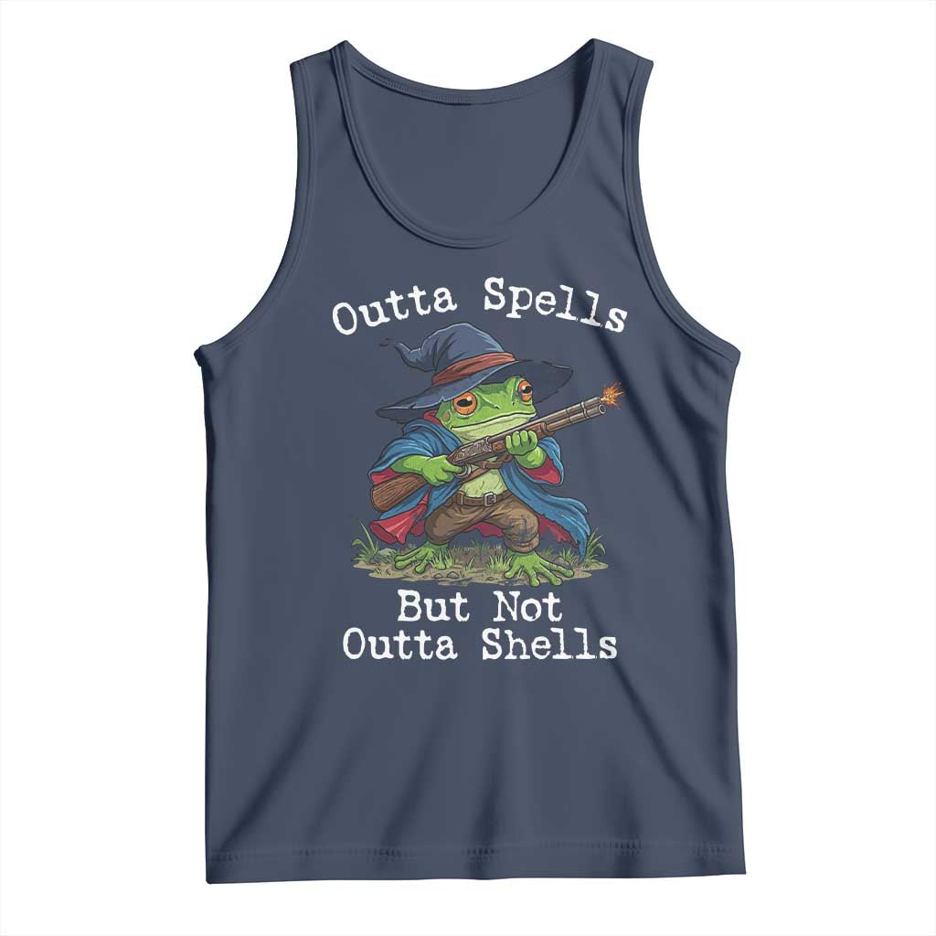 Wizard Frog Meme Tank Top Outta Spells But Not Outta Shells - Wonder Print Shop