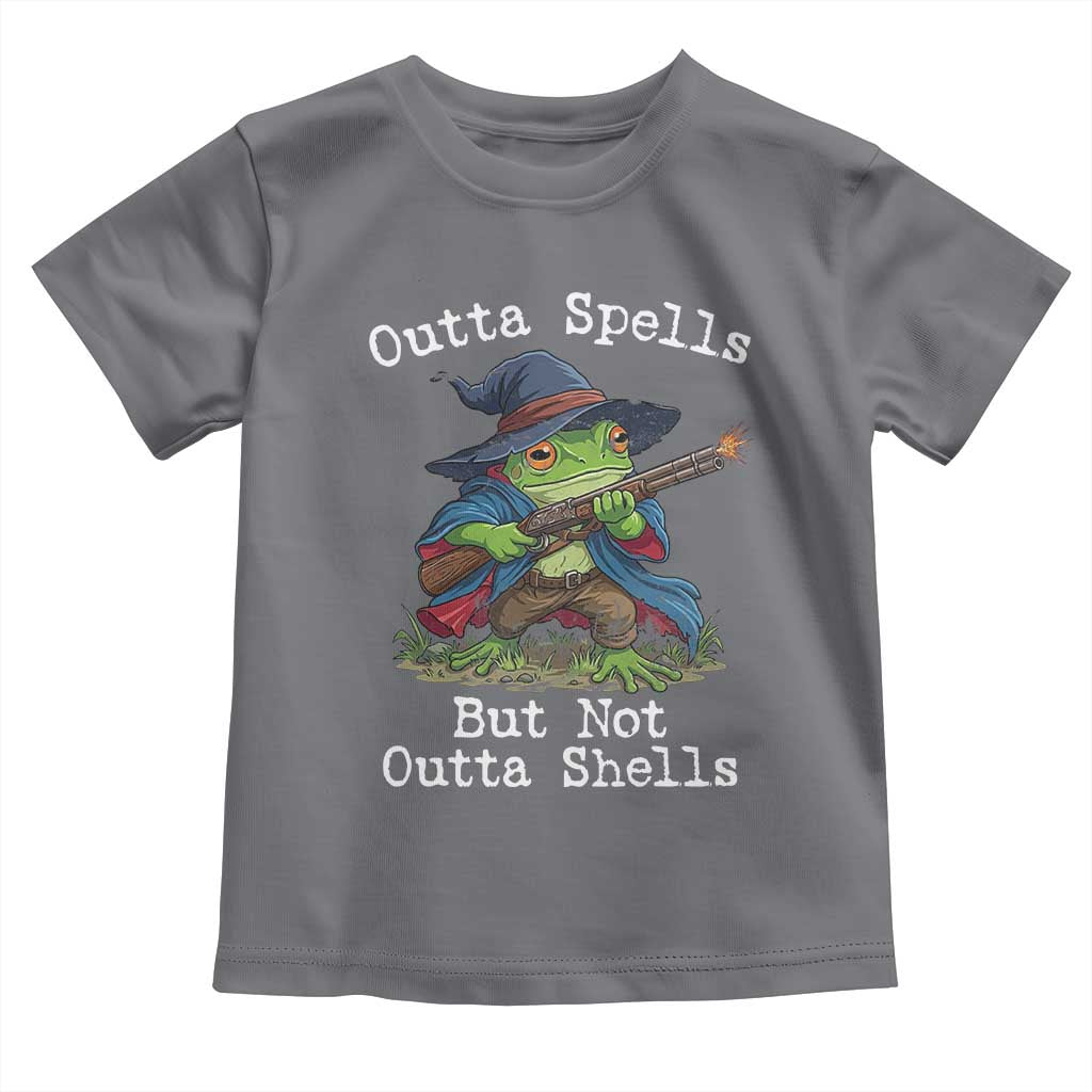 Wizard Frog Meme Toddler T Shirt Outta Spells But Not Outta Shells - Wonder Print Shop