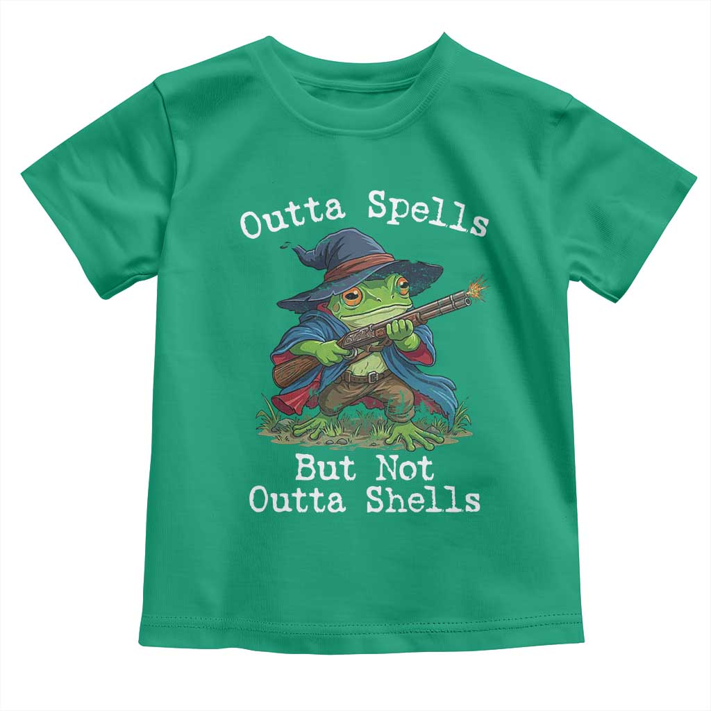 Wizard Frog Meme Toddler T Shirt Outta Spells But Not Outta Shells - Wonder Print Shop