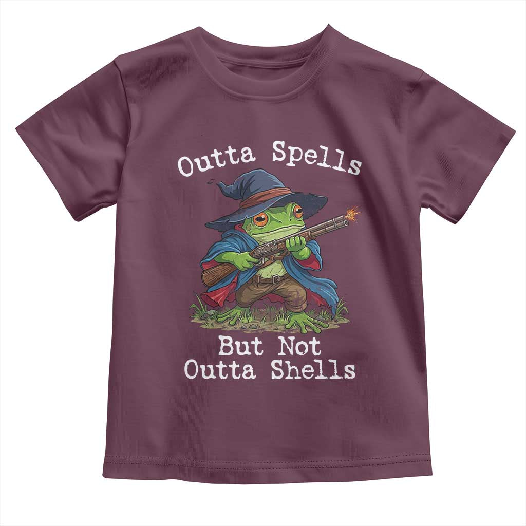 Wizard Frog Meme Toddler T Shirt Outta Spells But Not Outta Shells - Wonder Print Shop