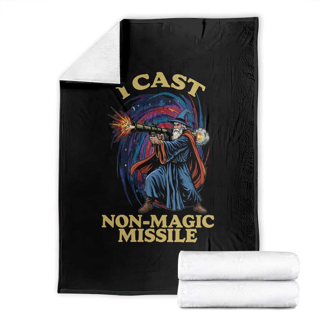 I Cast Non-Magic Missile Funny Wizard Parody Meme Throw Blanket - Wonder Print Shop