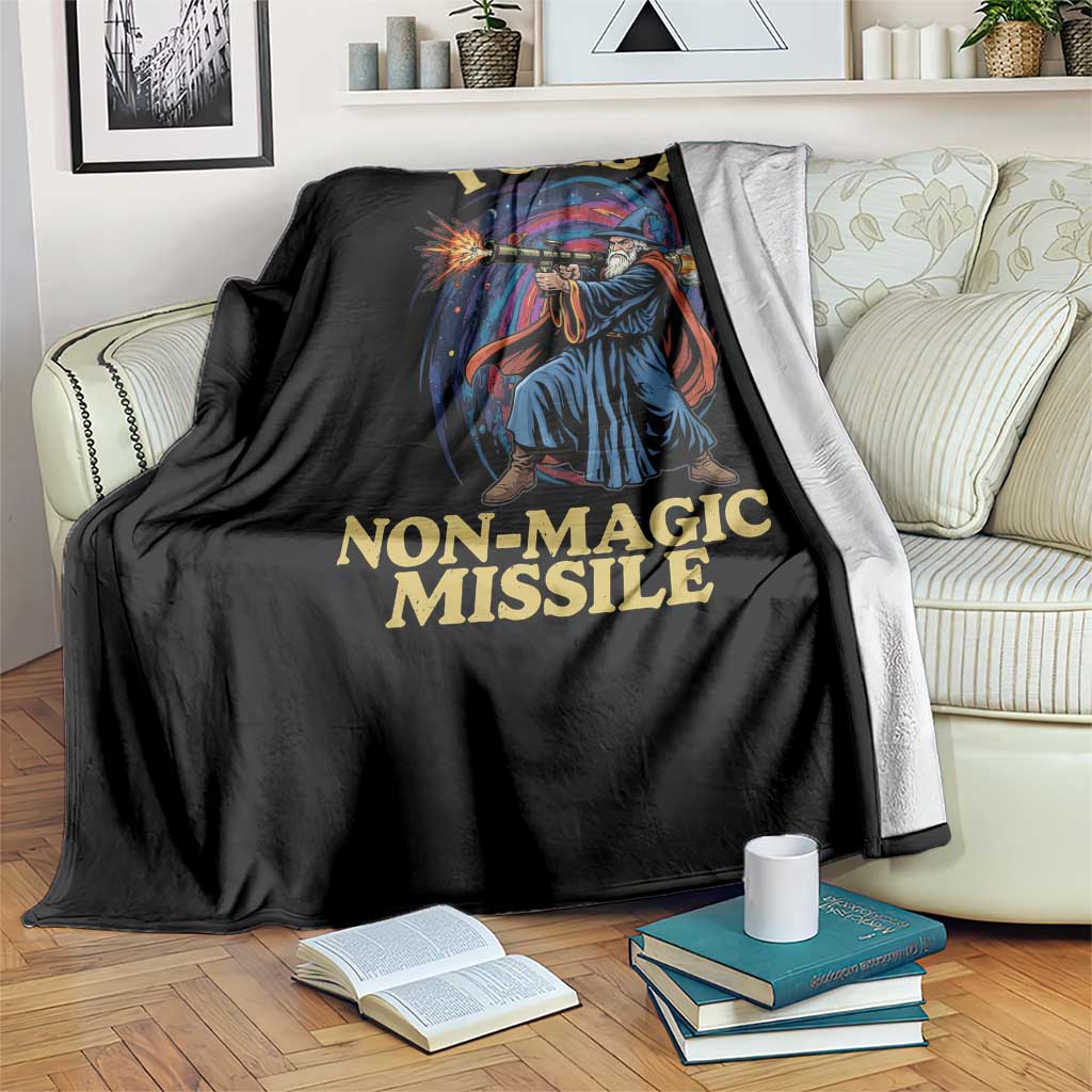 I Cast Non-Magic Missile Funny Wizard Parody Meme Throw Blanket - Wonder Print Shop