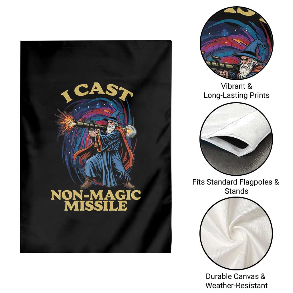 I Cast Non-Magic Missile Funny Wizard Parody Meme Garden Flag - Wonder Print Shop