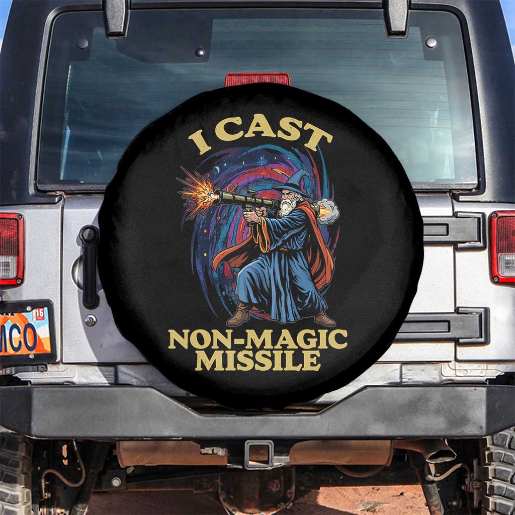 I Cast Non-Magic Missile Funny Wizard Parody Meme Spare Tire Cover - Wonder Print Shop
