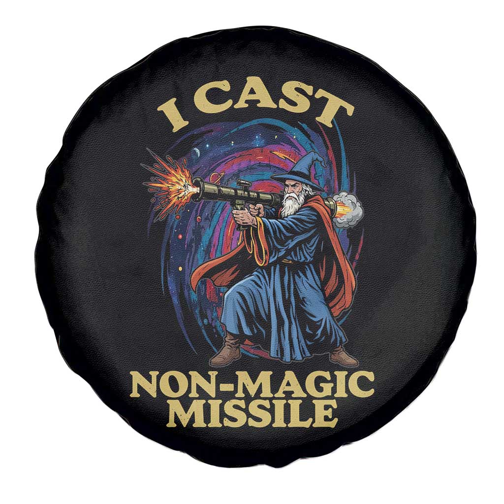 I Cast Non-Magic Missile Funny Wizard Parody Meme Spare Tire Cover - Wonder Print Shop