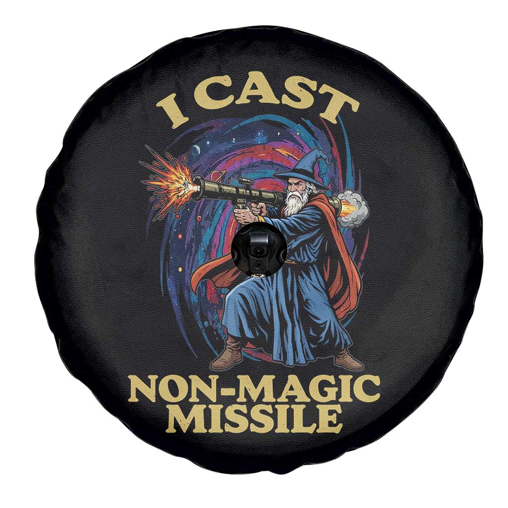 I Cast Non-Magic Missile Funny Wizard Parody Meme Spare Tire Cover - Wonder Print Shop