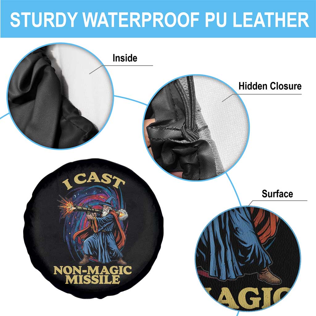I Cast Non-Magic Missile Funny Wizard Parody Meme Spare Tire Cover - Wonder Print Shop