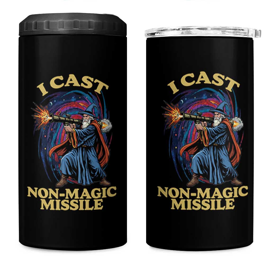 I Cast Non-Magic Missile Funny Wizard Parody Meme 4 in 1 Can Cooler Tumbler - Wonder Print Shop