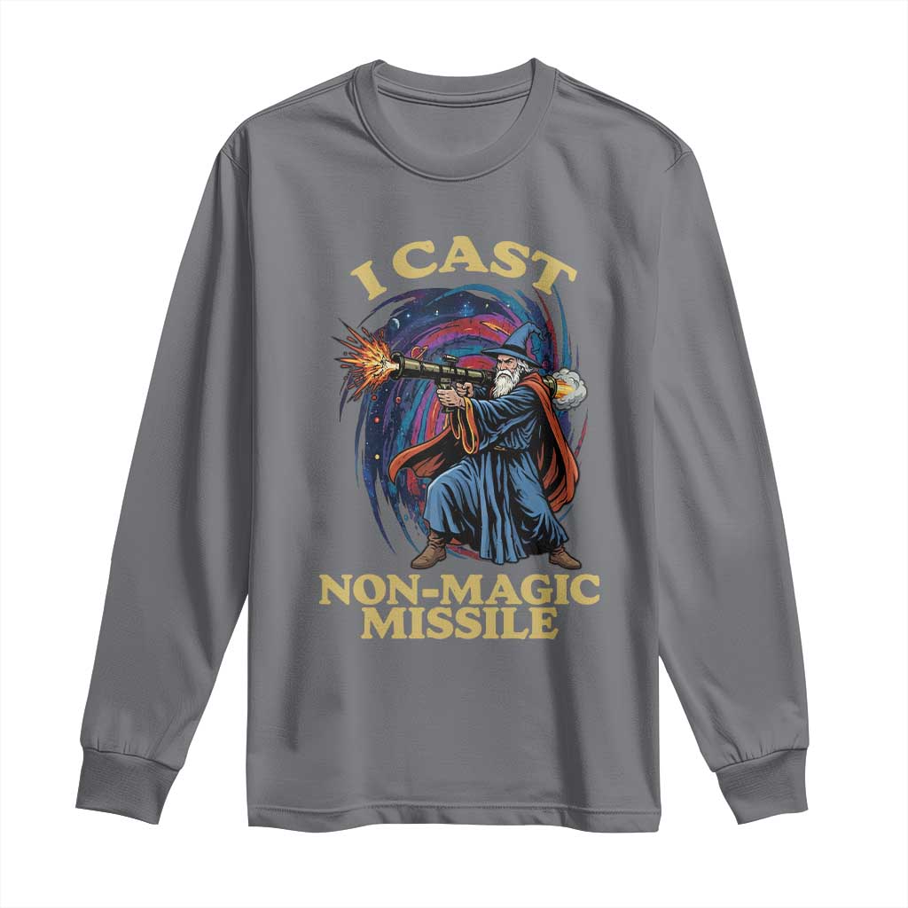 I Cast Non-Magic Missile Funny Wizard Parody Meme Long Sleeve Shirt - Wonder Print Shop