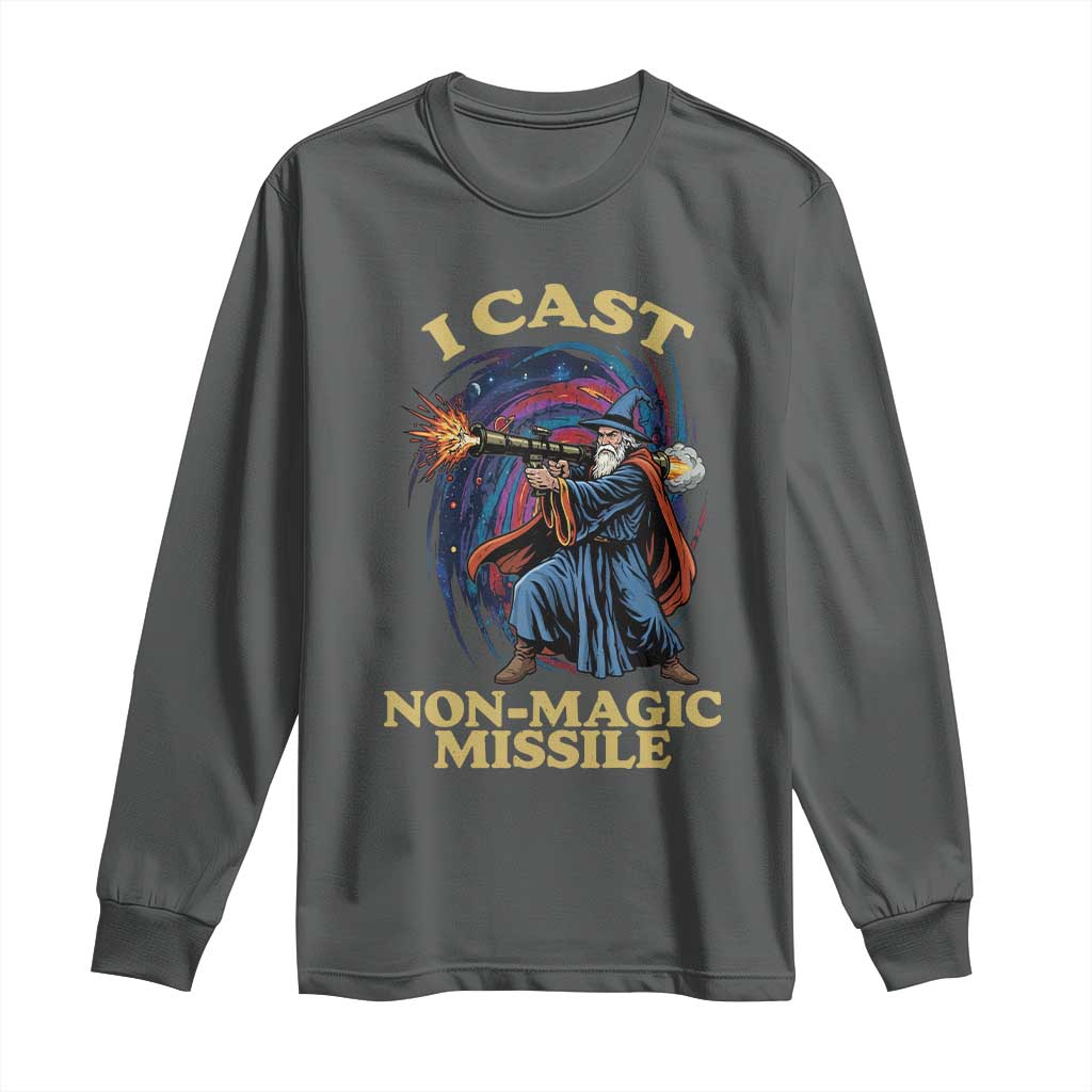I Cast Non-Magic Missile Funny Wizard Parody Meme Long Sleeve Shirt - Wonder Print Shop