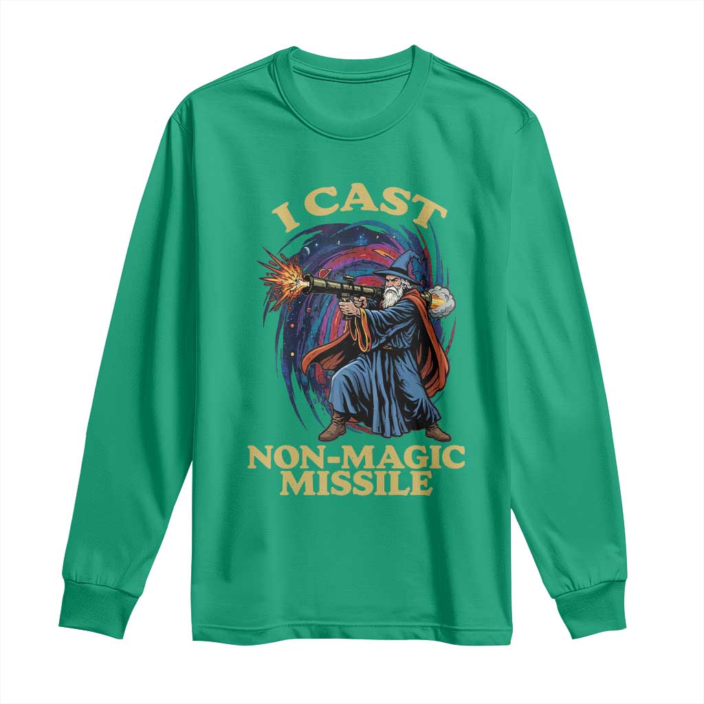 I Cast Non-Magic Missile Funny Wizard Parody Meme Long Sleeve Shirt - Wonder Print Shop