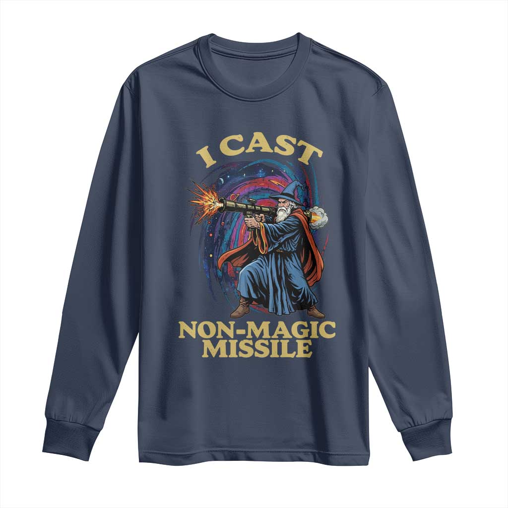 I Cast Non-Magic Missile Funny Wizard Parody Meme Long Sleeve Shirt - Wonder Print Shop
