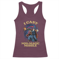 I Cast Non-Magic Missile Funny Wizard Parody Meme Racerback Tank Top - Wonder Print Shop
