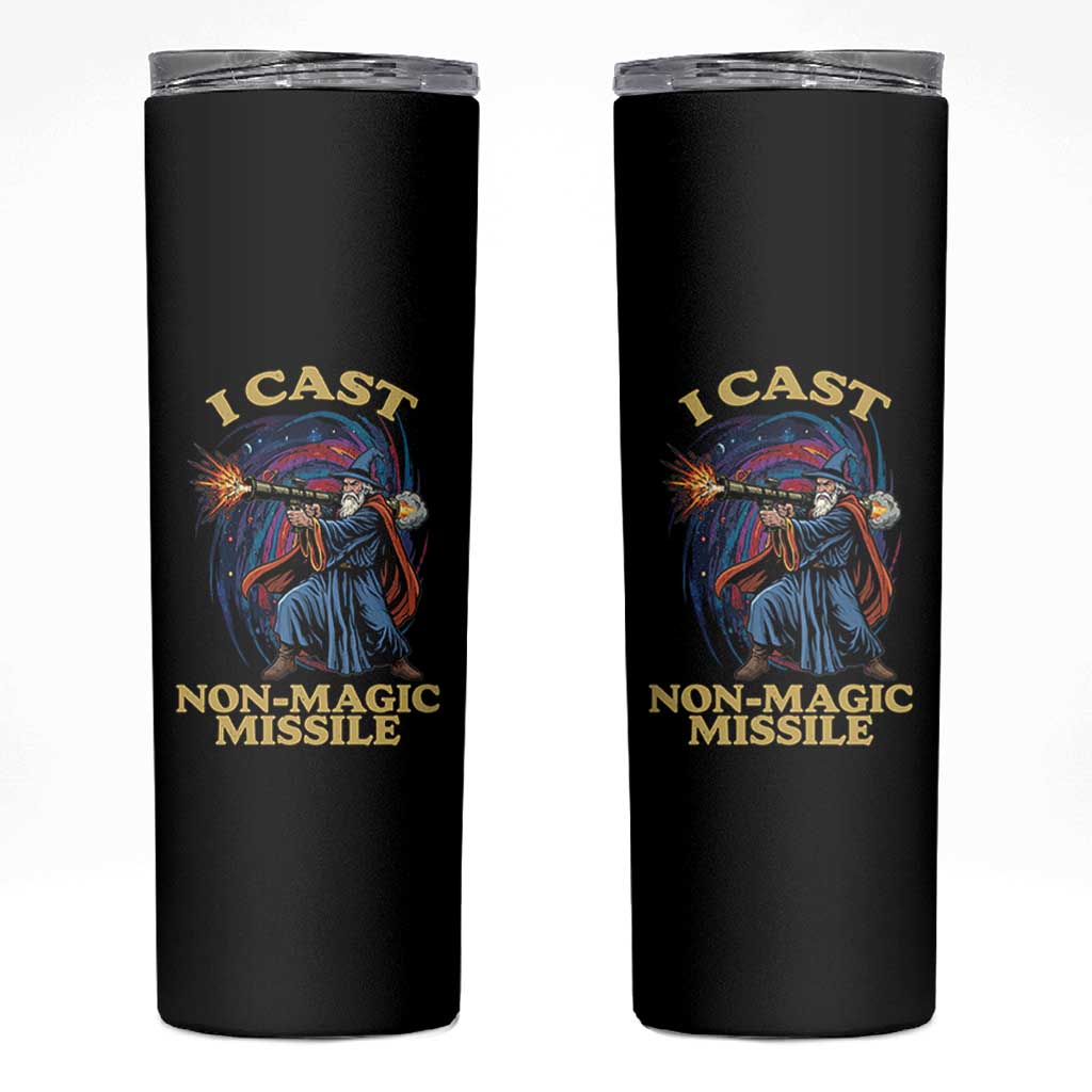 I Cast Non-Magic Missile Funny Wizard Parody Meme Skinny Tumbler - Wonder Print Shop