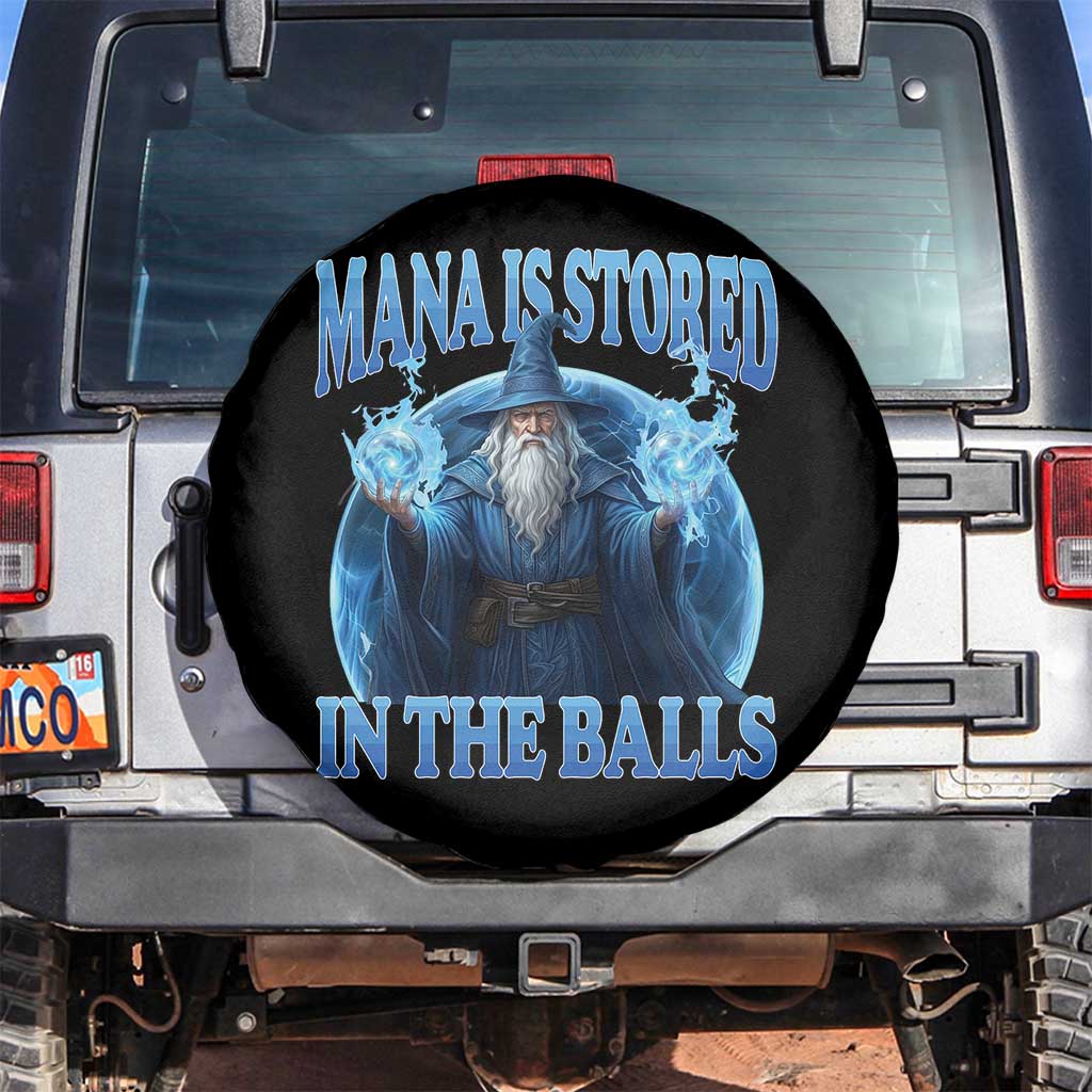 Funny Wizard Spare Tire Cover Mana is Stored in The Balls Magician Sorcerer Witcher - Wonder Print Shop