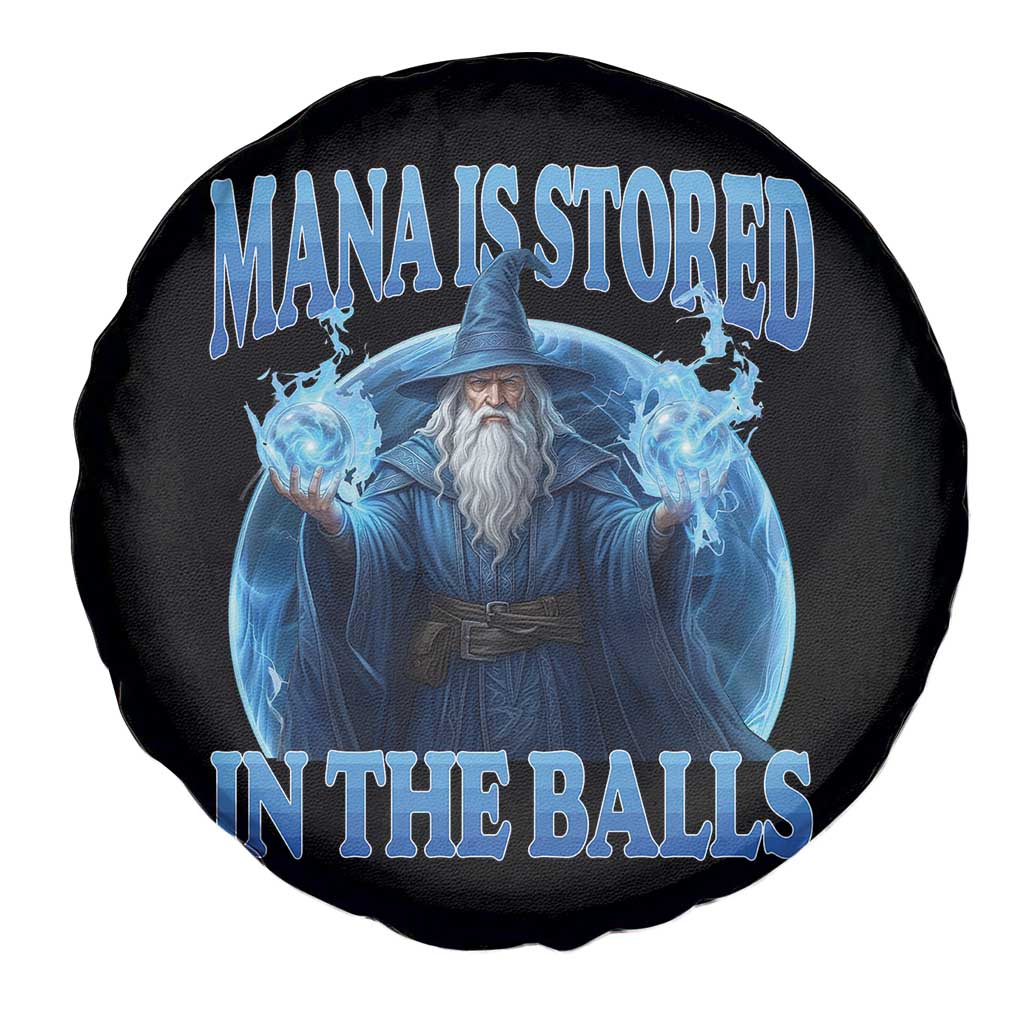 Funny Wizard Spare Tire Cover Mana is Stored in The Balls Magician Sorcerer Witcher - Wonder Print Shop