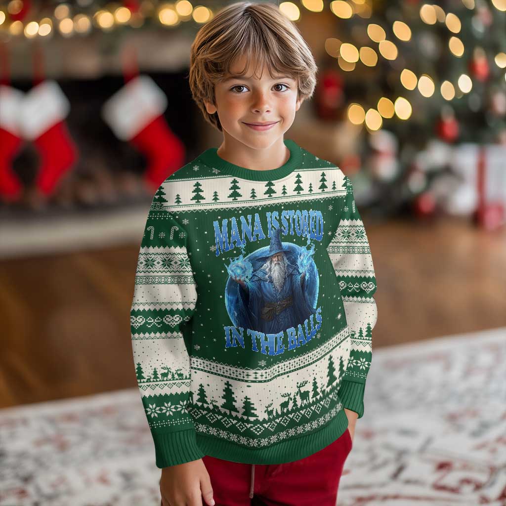 Funny Wizard Ugly Christmas Sweater Mana is Stored in The Balls Magician Sorcerer Witcher - Wonder Print Shop