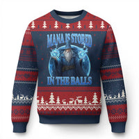 Funny Wizard Ugly Christmas Sweater Mana is Stored in The Balls Magician Sorcerer Witcher - Wonder Print Shop